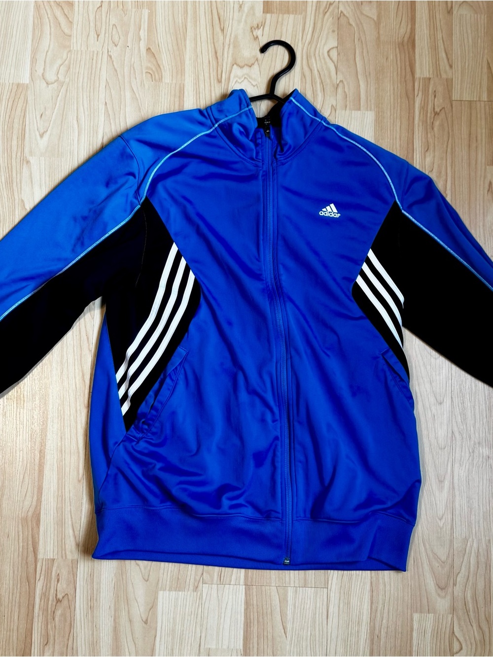 adidas Royal Blue and Black Full-Zip Performance Jacket